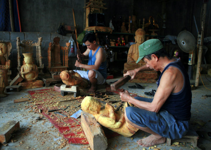 Làng nghề truyền thống Bảo Hà (Sơn mài, điêu khắc, rối nước)