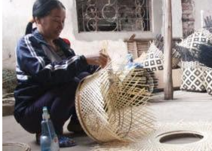 Làng nghề đan cót nan xuất khẩu thôn Muôn